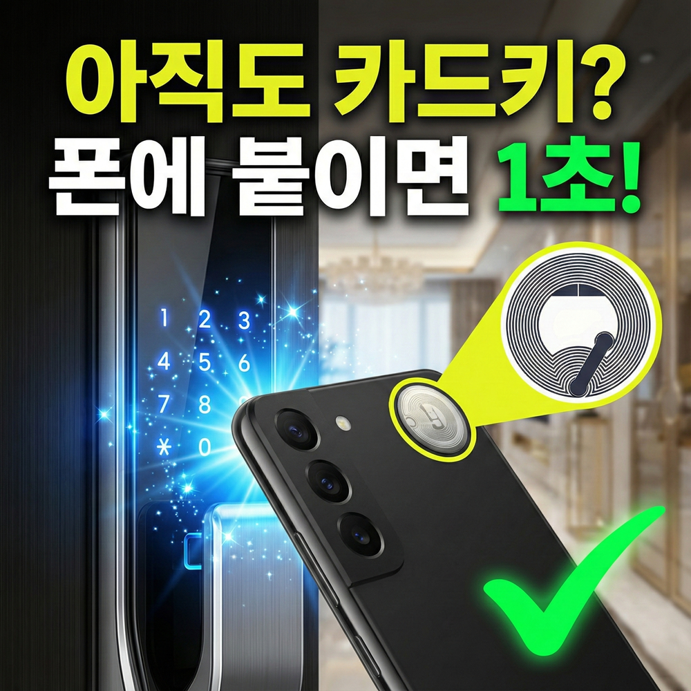 모두키 CUID 스티커형 카드키 (복사 RFID NFC 태그 공동현관 음식물쓰레기 분실방지), 1개, 2 스마트폰용(금속부착가능) 850원