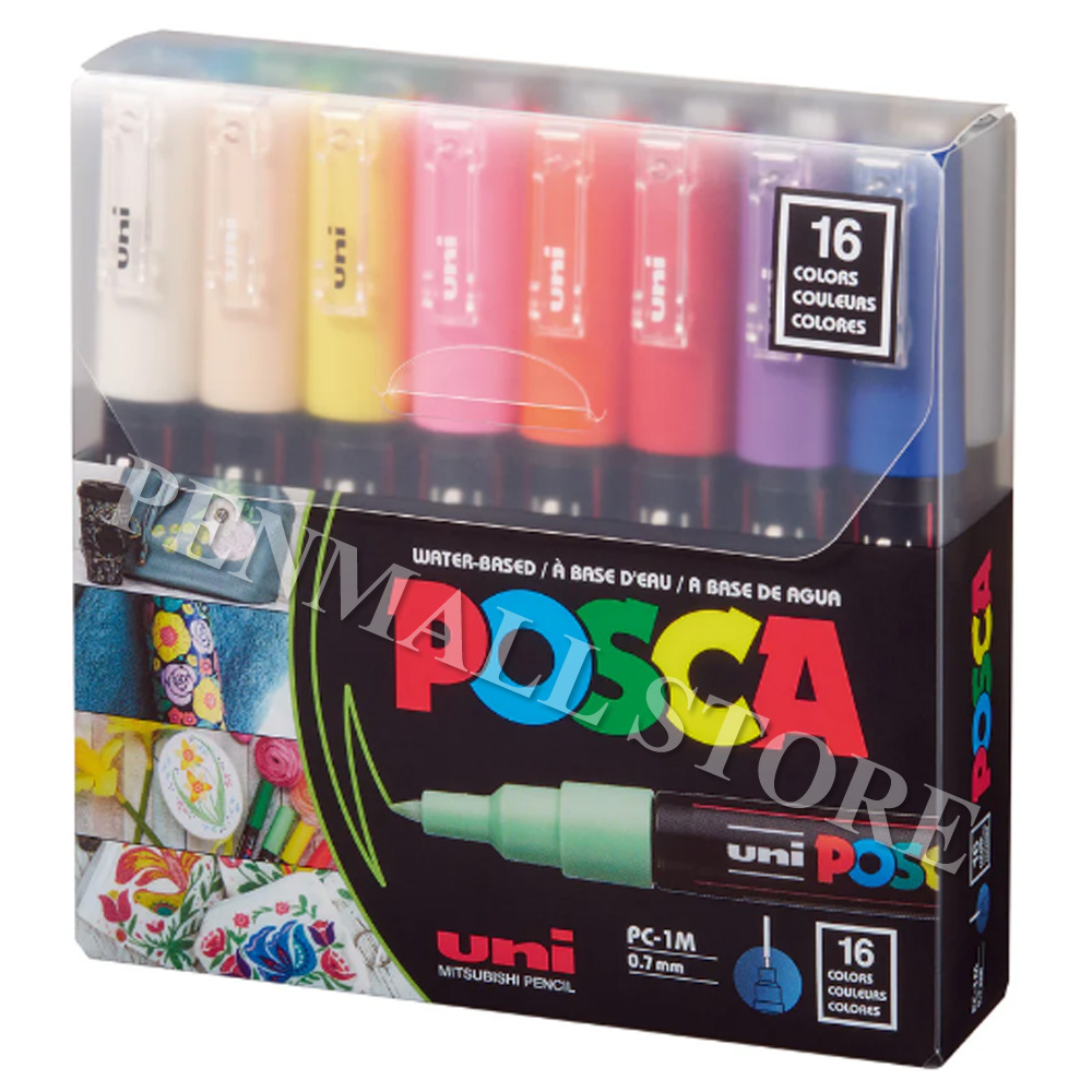 유니 포스카 마카 PC-1M 16색 노멀칼라 아크릴 마카펜 세트 41,500원