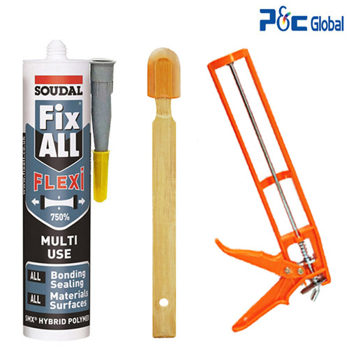 픽스올 수달 Flexi 플렉시 강력접착 실리콘 회색 290ml + 플라스틱 실리콘 건 + 실리콘헤라 세트 48,340원