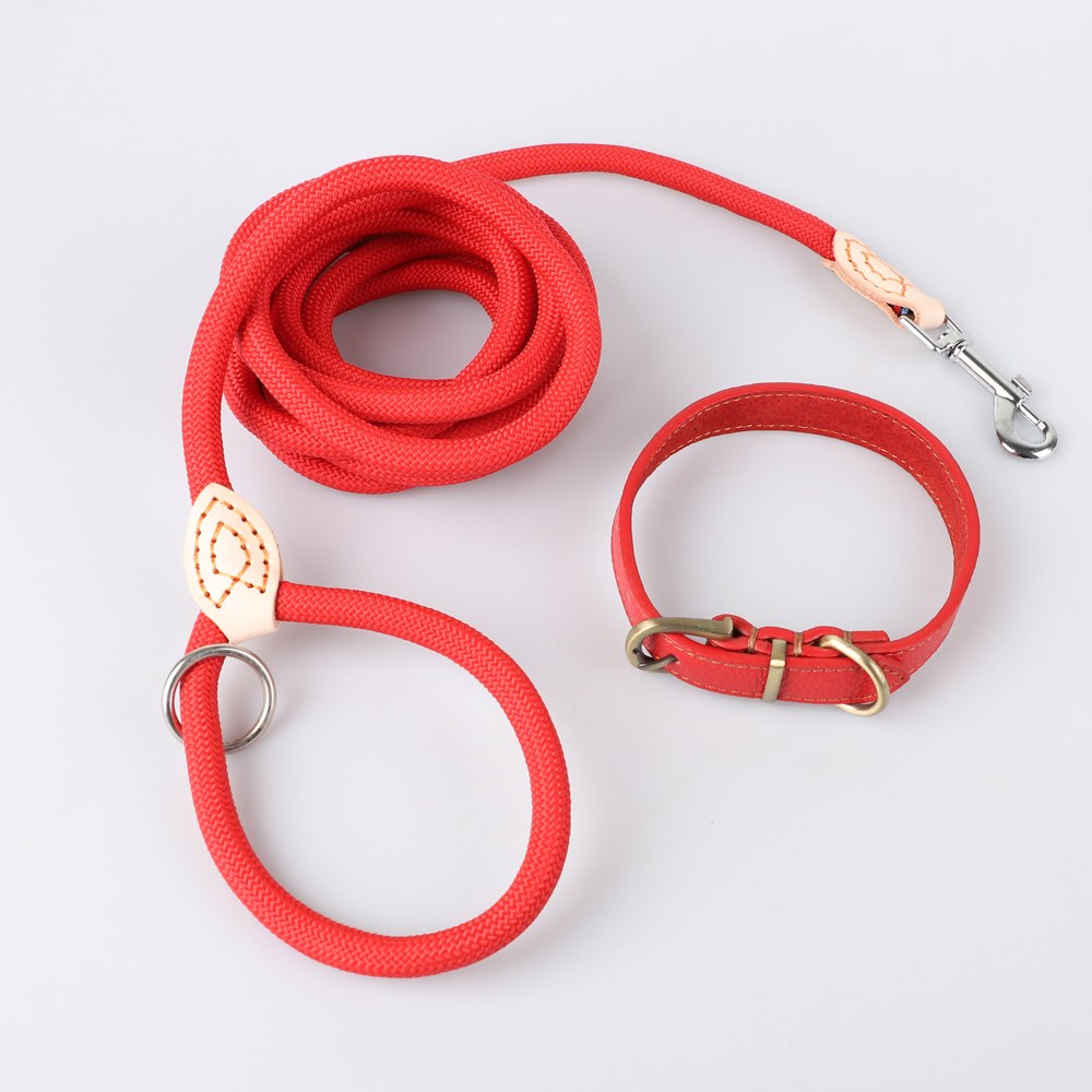 모즈펫 강아지 가죽목줄+리드줄, 1세트, 베이직 레드 41,900원