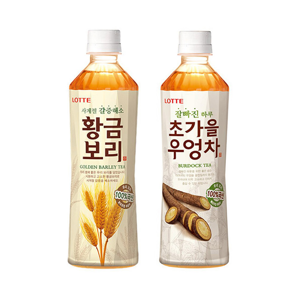 롯데차 초가을우엉차 500ml 12패트 + 황금보리 500ml 12패트 22,900원