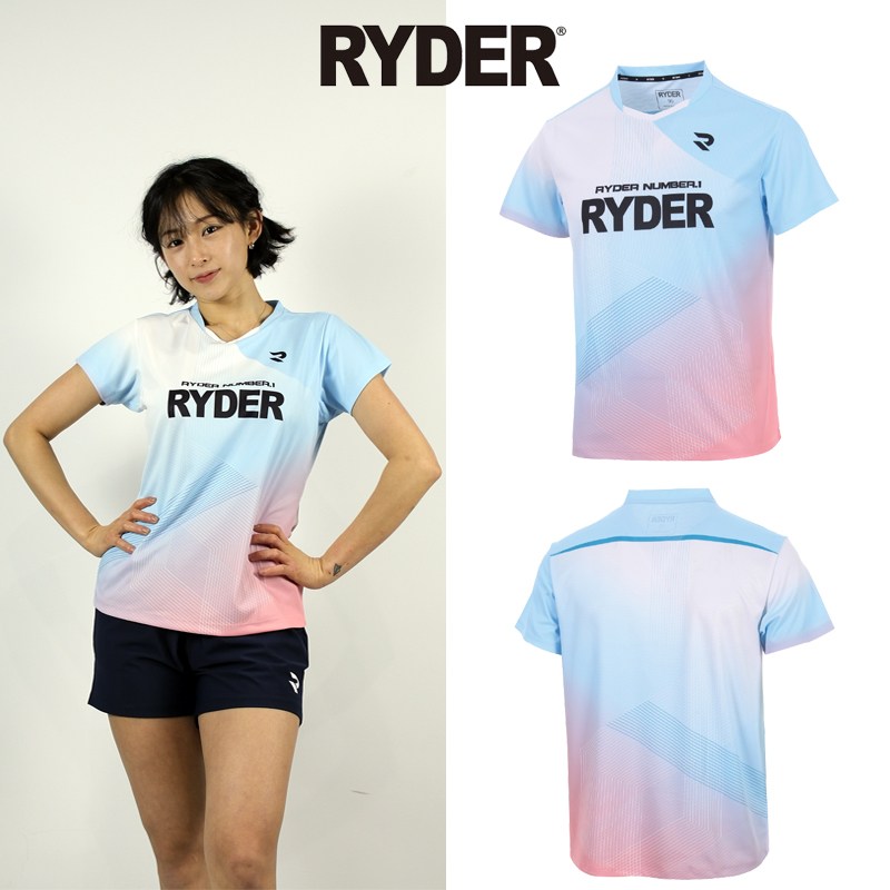 라이더 티셔츠 배드민턴 반팔 상의 남성 여성 게임웨어 블루 핑크 2025R-5 55,000원