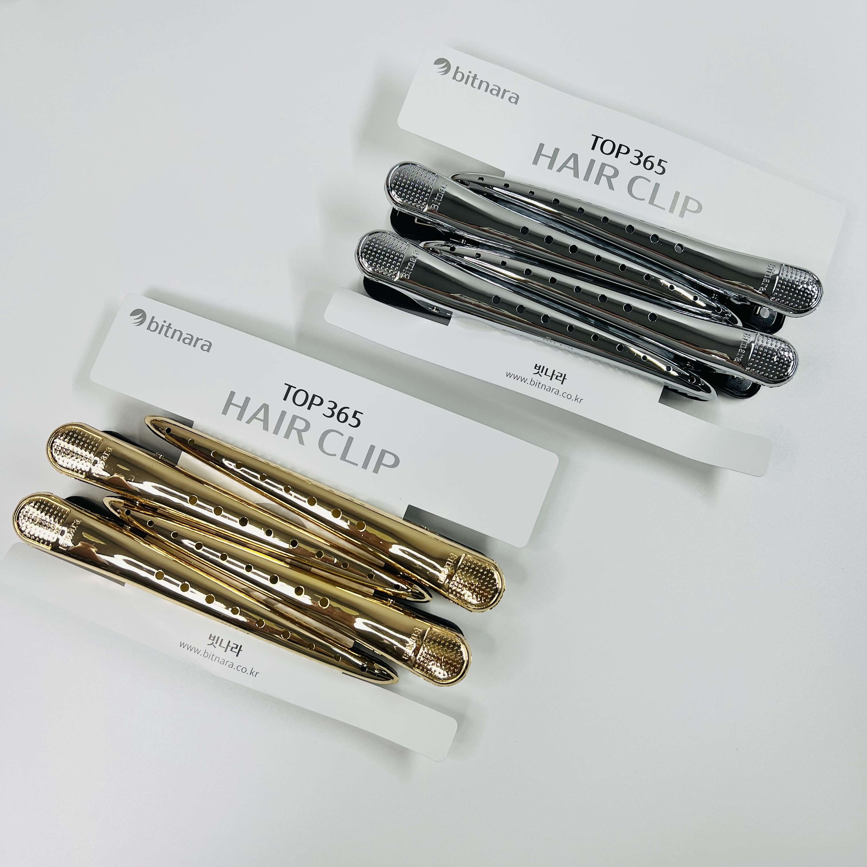 [빗나라]미용실집게핀 헤어핀셋 헤어클립 골드 실버 에디션 1세트(4pcs), 1세트, 실버 24,000원