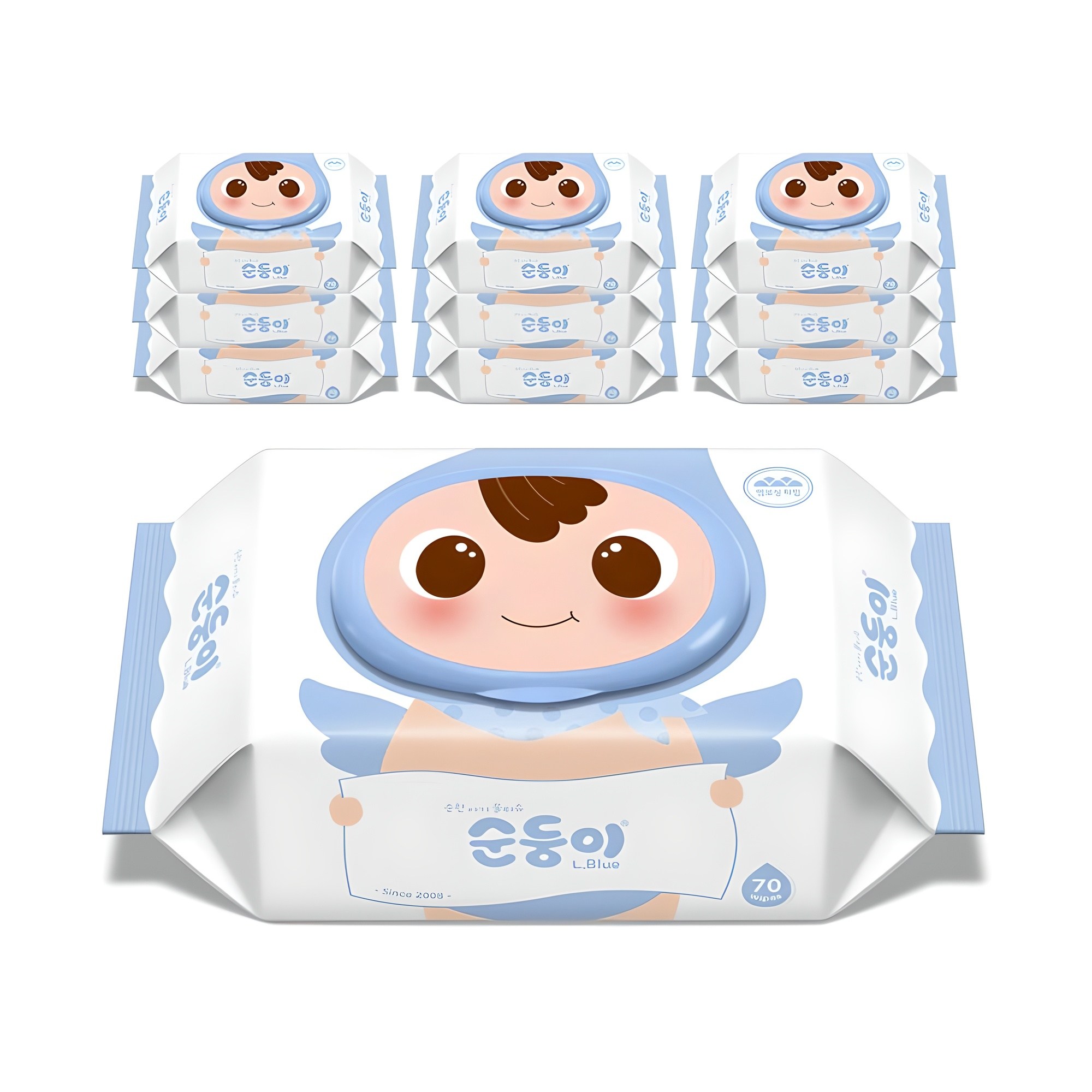 순둥이 오리지널 플러스 엘블루 아기물티슈 캡형 14,800원