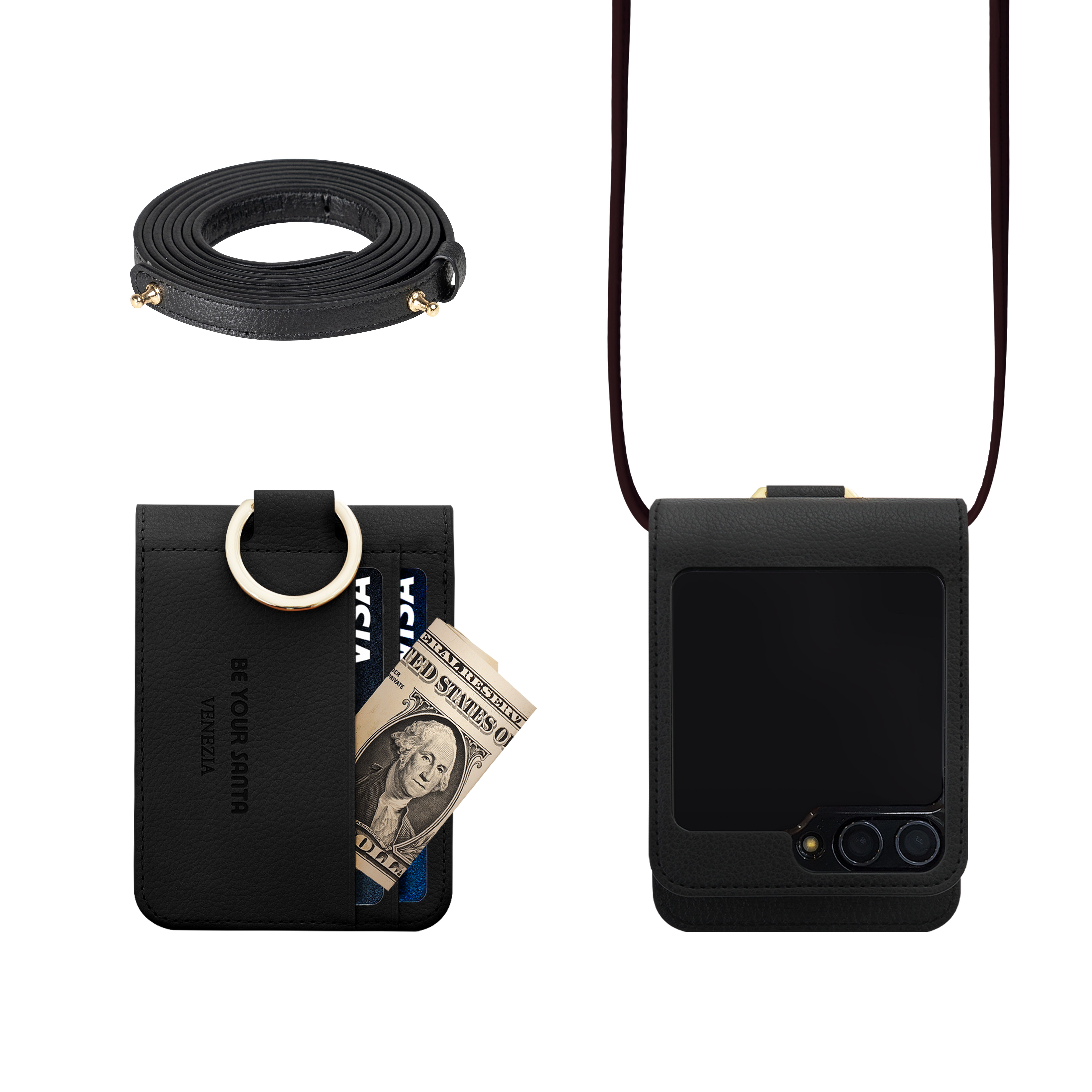 비유어산타 갤럭시 Z플립6 케이스 링 지갑 이태리원단 힌지보호 베네치아(카드수납) 나폴리 스트랩세트 67,600원