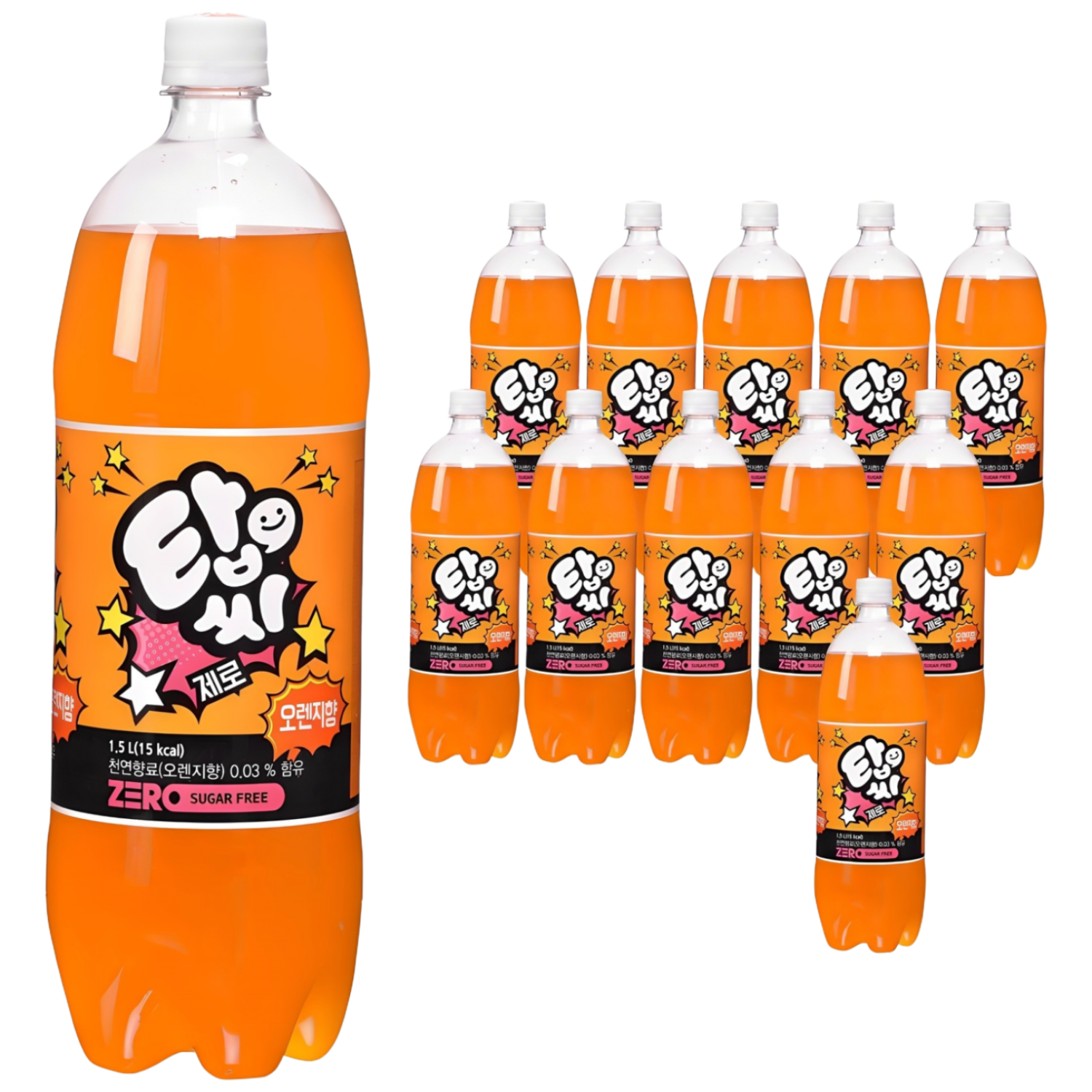 탑씨 제로 오렌지 탄산음료, 1.5L, 12개 13,900원