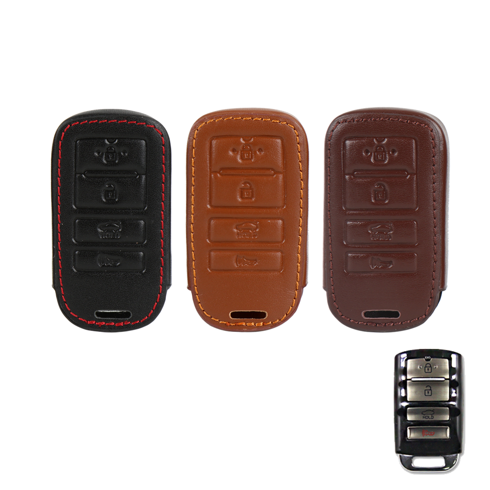 이너스 기아 더뉴 K7 K9 호환 4버튼 스마트 키 천연 소가죽 케이스, 블랙, 1개 11,900원