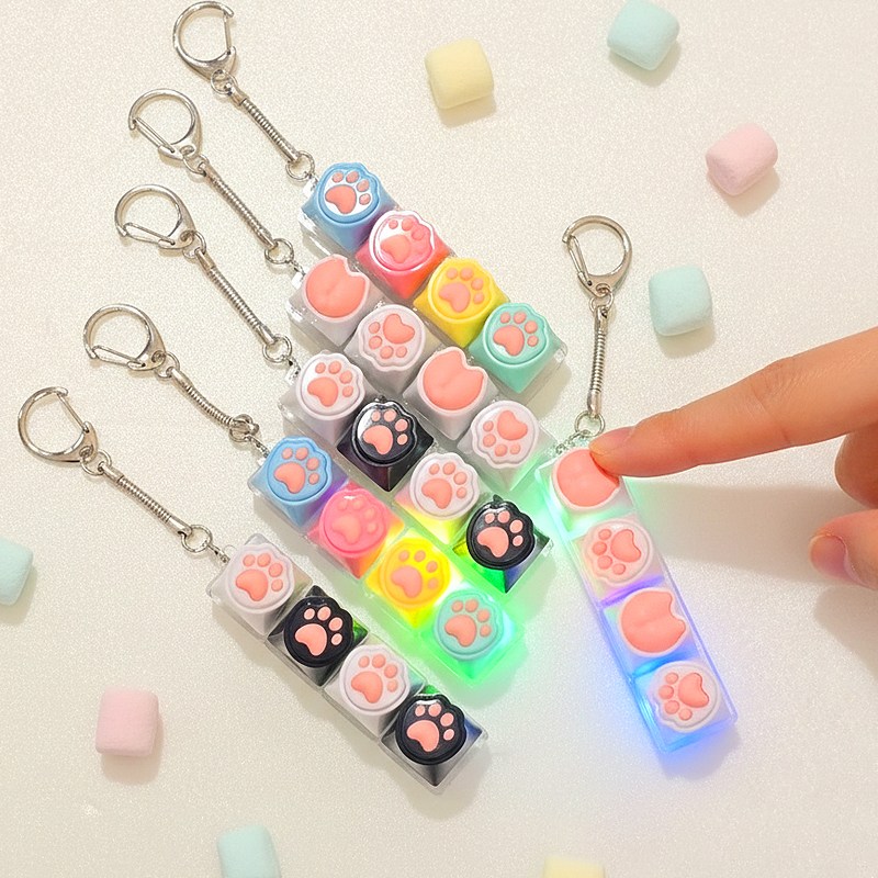 4개의 키에서 빛이 모두 나오는 LED 피젯 냥냥 젤리 키캡 모음전 9,900원