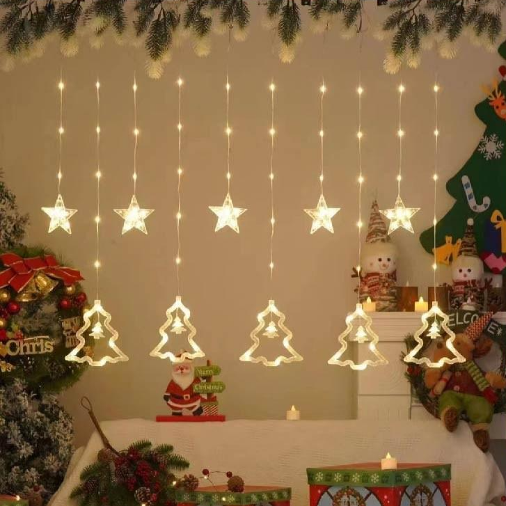 바이에스컴퍼니 크리스마스 커튼식 가랜드 LED 조명 모음 창문 줄전구 카페 거실 파티, 1개 22,900원