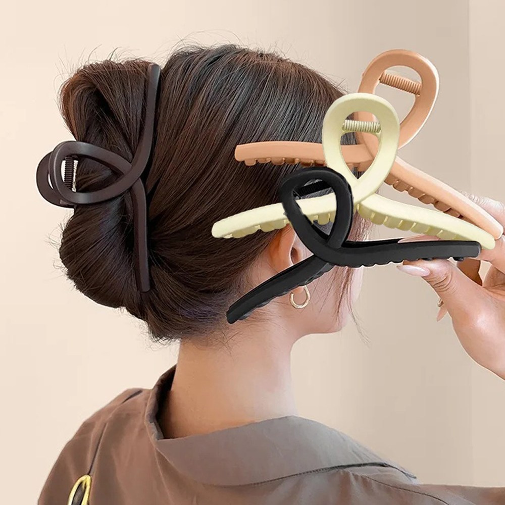 나엘 초대형15cm 무광 헤어집게핀 4종세트 6,400원