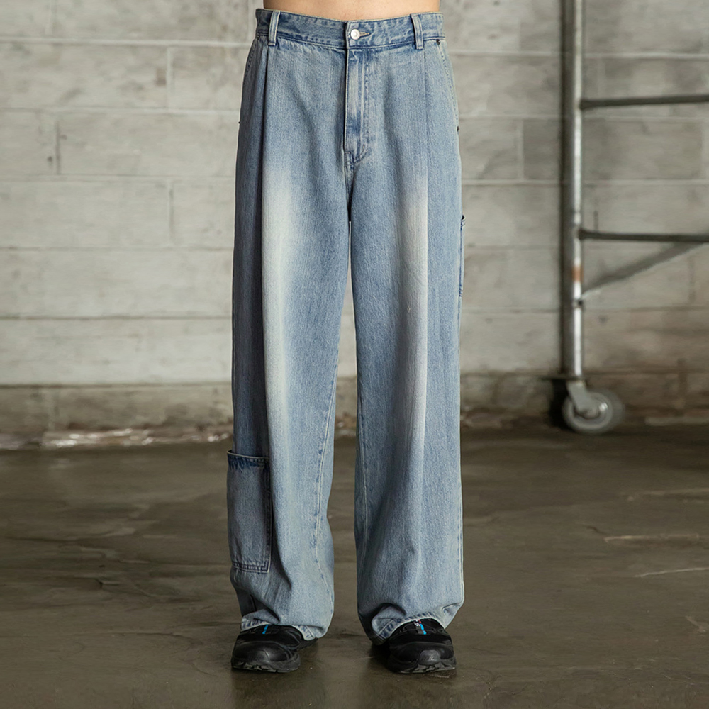 비긴202 원턱 남성용 와이드 카펜터 데님 청바지 33,860원