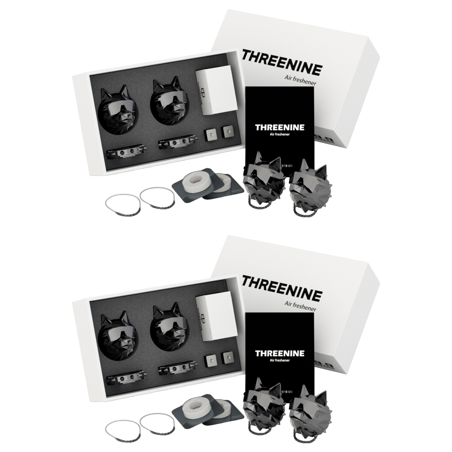 쓰리나인 불독 프리미엄 디퓨저 힙한늑대 차량용 방향제 크롬블랙 2p + 향 2p 세트 87,200원