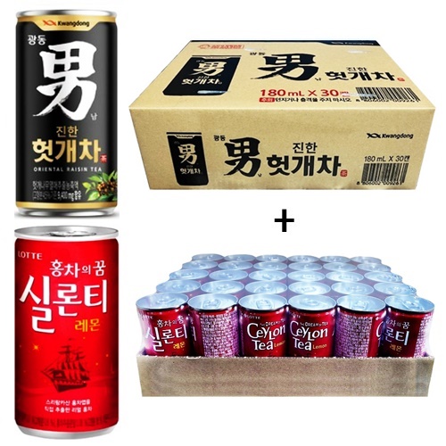 광동 힘찬하루 헛개차 180ml(30캔) + 실론티 175ml(30캔), 60개, 175ml 26,900원