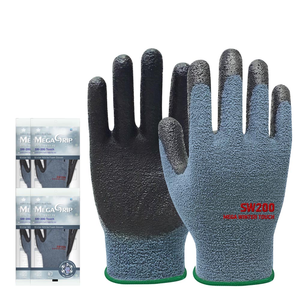 메가그립 SW-200 터치 겨울용 NBR코팅 작업용 니트릴폼 겨울장갑 기모 코팅 등산 낚시 자전거 반코팅 10,990원