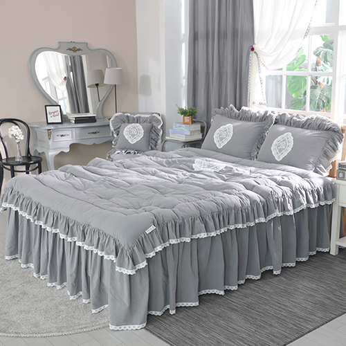 류금숙 여자의 침실 광목워싱 레이스 롱프릴 침대커버 세트 215,110원