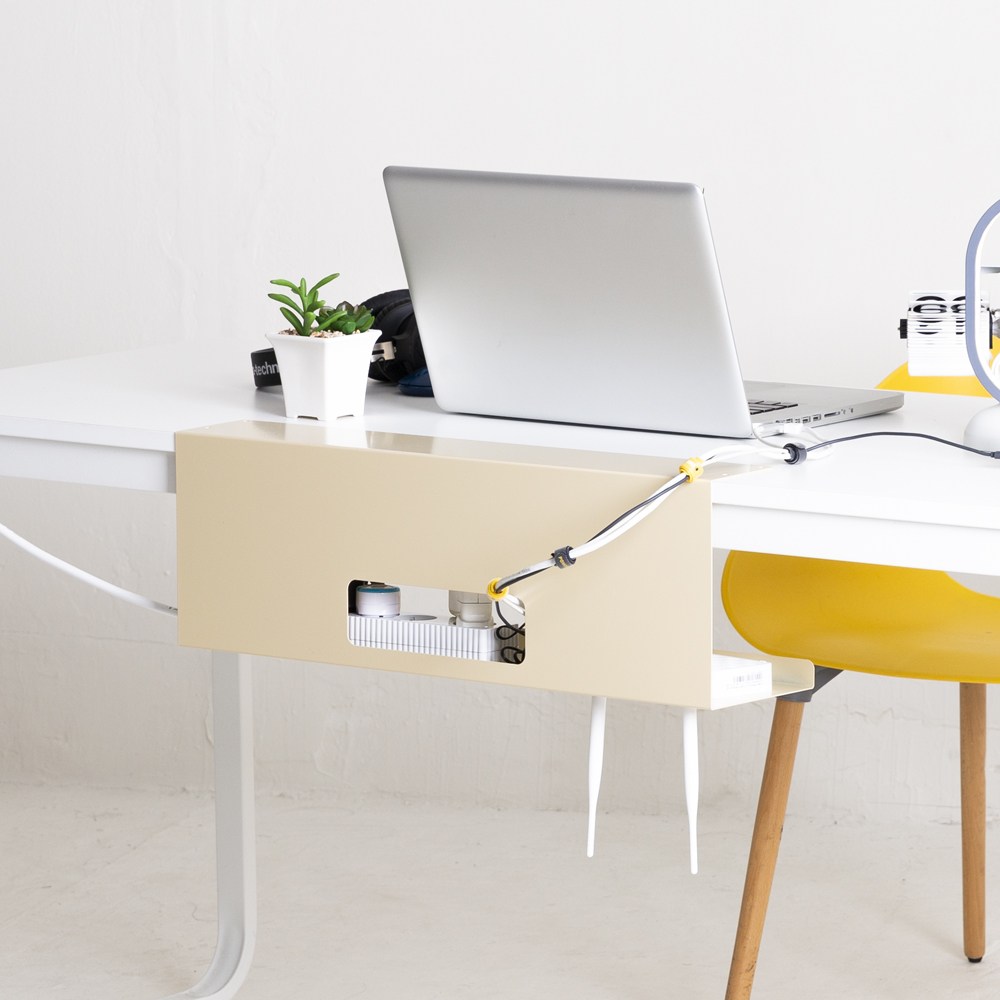 멀티탭 공유기 거치대 무타공 책상 선반 고정형 전선 콘센트 정리함 전선 정리 보관함- 벨크로타이 사은품, 다크그레이, 1개 30,890원