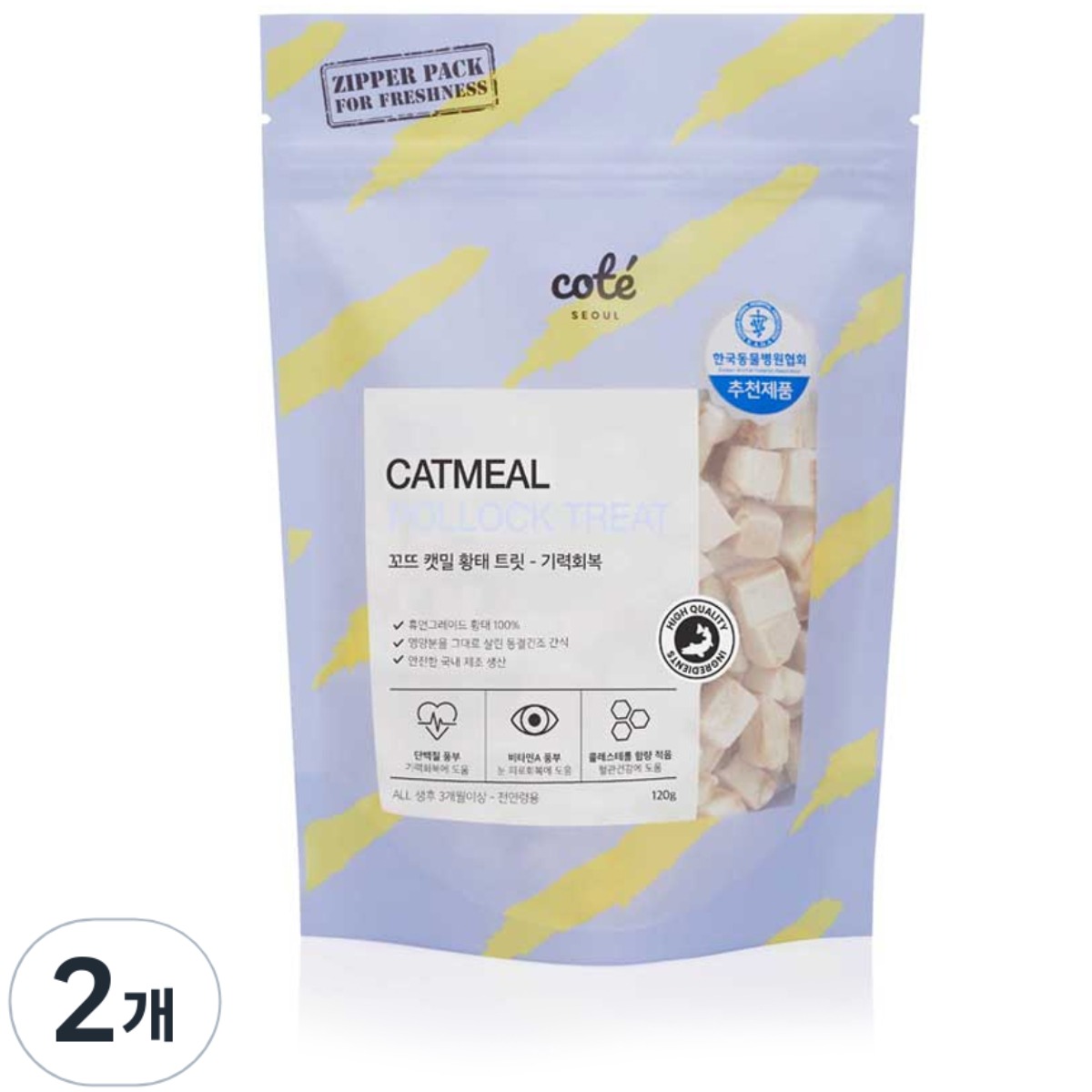 꼬뜨 캣밀 고양이 동결건조간식, 황태, 2개, 120g 29,040원