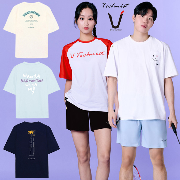테크니스트 배드민턴 티셔츠 반팔 상의 코튼라이크 오버핏 27,000원