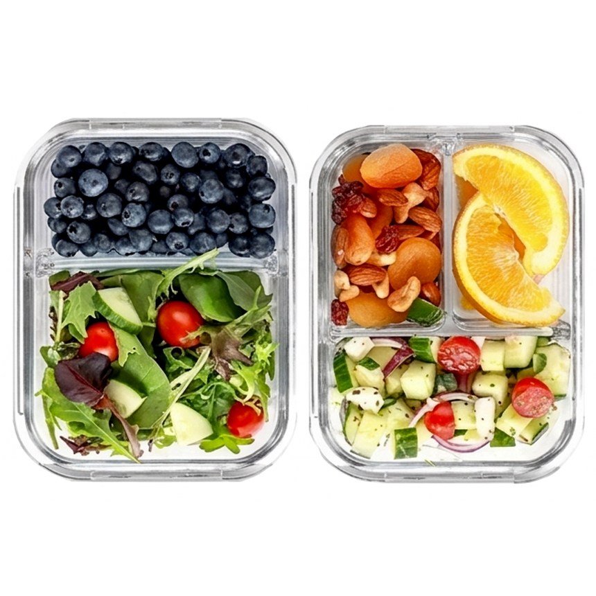 (런칭특가행사)칸칸 유리나눔 내열유리 반찬통세트 밀폐용기(2칸+3칸포함) 사각세트, (2칸+3칸)2종SET, 1개 13,800원