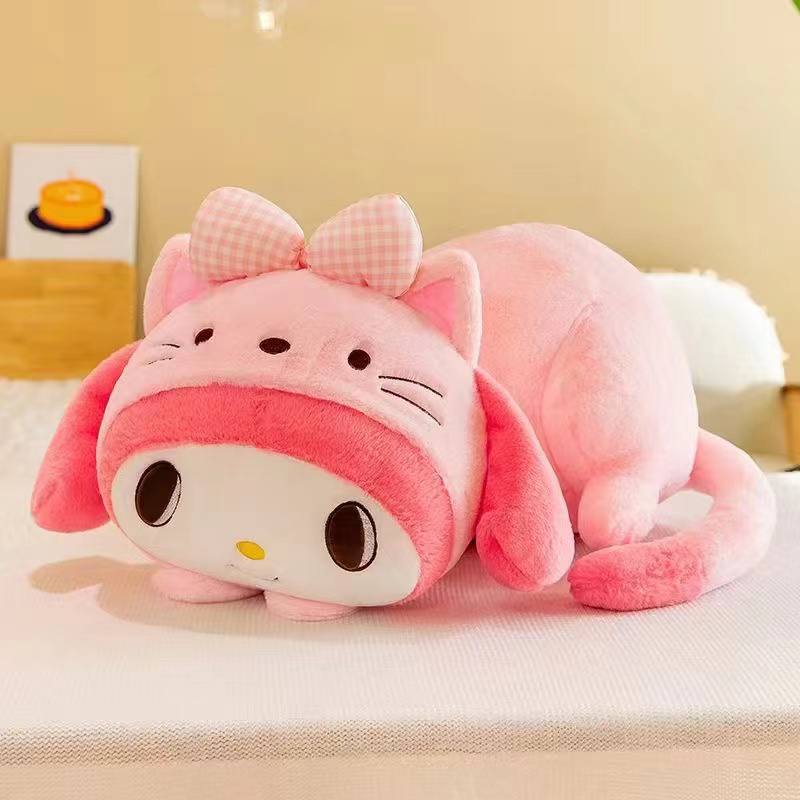 산리오 쿠로미 시나모롤 마이멜로디 헬로키티, 고양이 대형인형 안고자는 베개, 귀여운 인형 쿠션 ,동물 바디필로우 24,900원