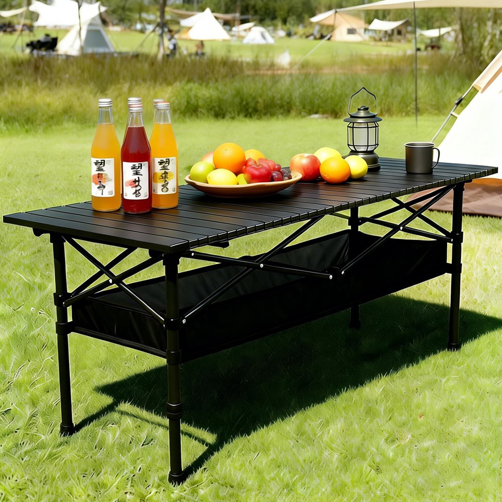C.partner 2단 높이조절 접이식 캠핑 테이블, 검은색 29,800원