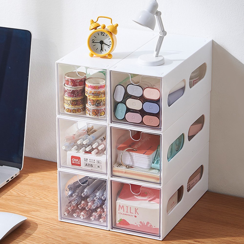 HK.sell 네모 사무실 멀티 책상 소품 정리 1칸X3 서랍장, 현재가 12,380원