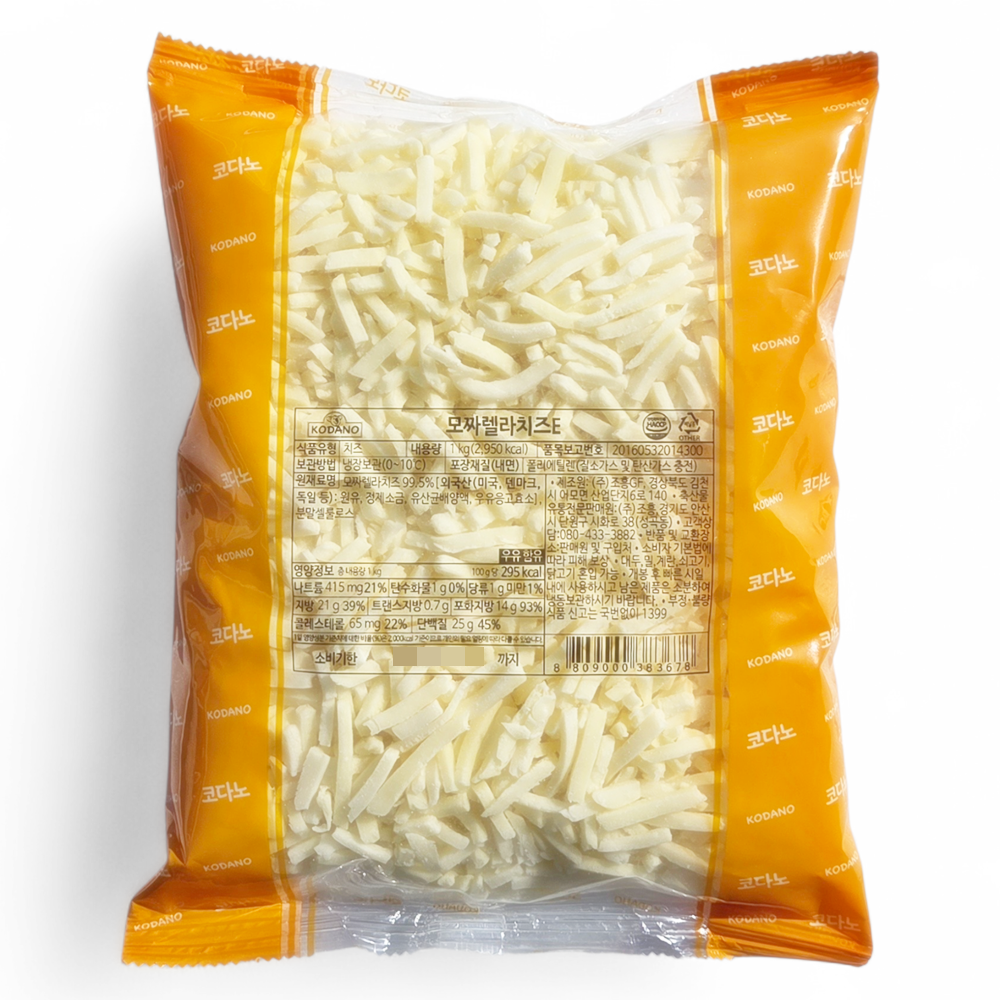 코다노 모짜렐라치즈 E 자연치즈 100% 슈레드 피자치즈, 1kg, 1개, 현재가 15,900원