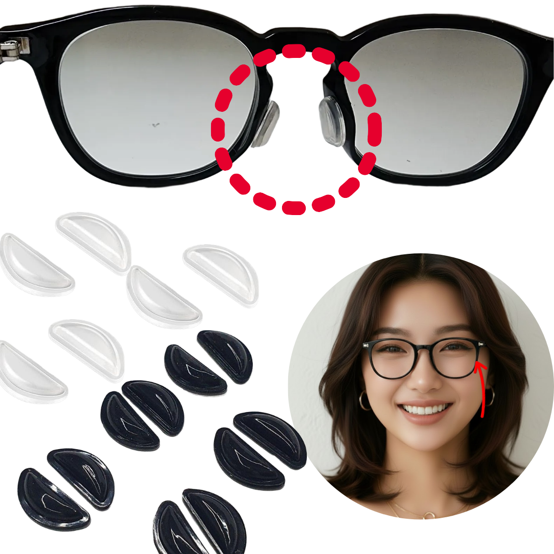 몬티르 안경 코받침 흘러내림 방지 미끄럼방지 자국방지 실리콘 에어쿠션 12,900원