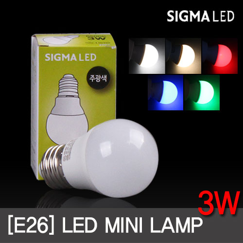 시그마 LED 인치구 3W E26 (5색상), 1, 주광색(하얀빛), 1개 2,500원