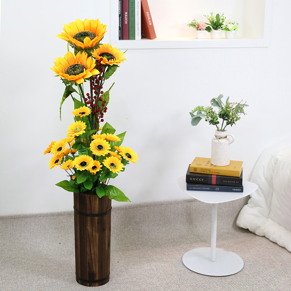 조아트 조화 목통 해바라기 꽃화분 중, 혼합 색상, 1개 51,000원