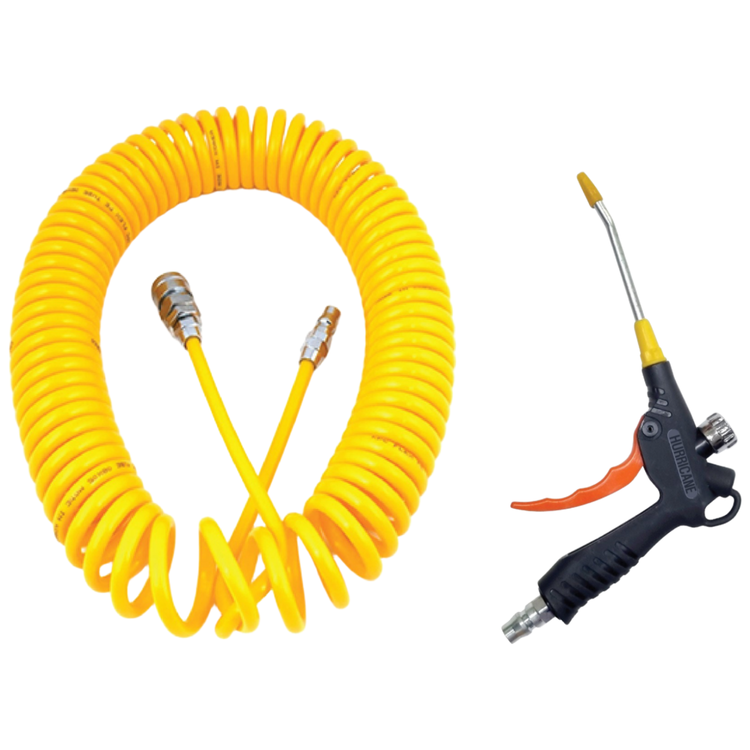 국산 8파이 노랑 코일 에어호스 + 고급 에어조절에어건 세트 콤프레샤연결 에어총 에어줄 16,900원