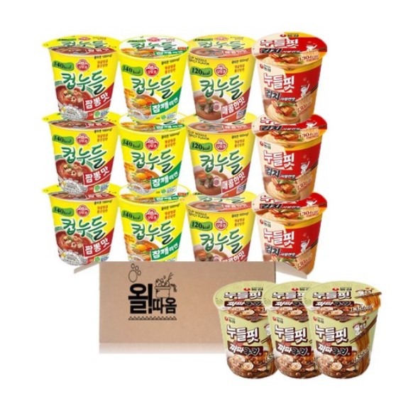 오뚜기 농심 컵누들 누들핏 컵라면 5종 15입세트 A호 (컵누들 짬뽕3+참깨라면3+매콤3+누들핏 김사발3+짜파구리3) 23,980원