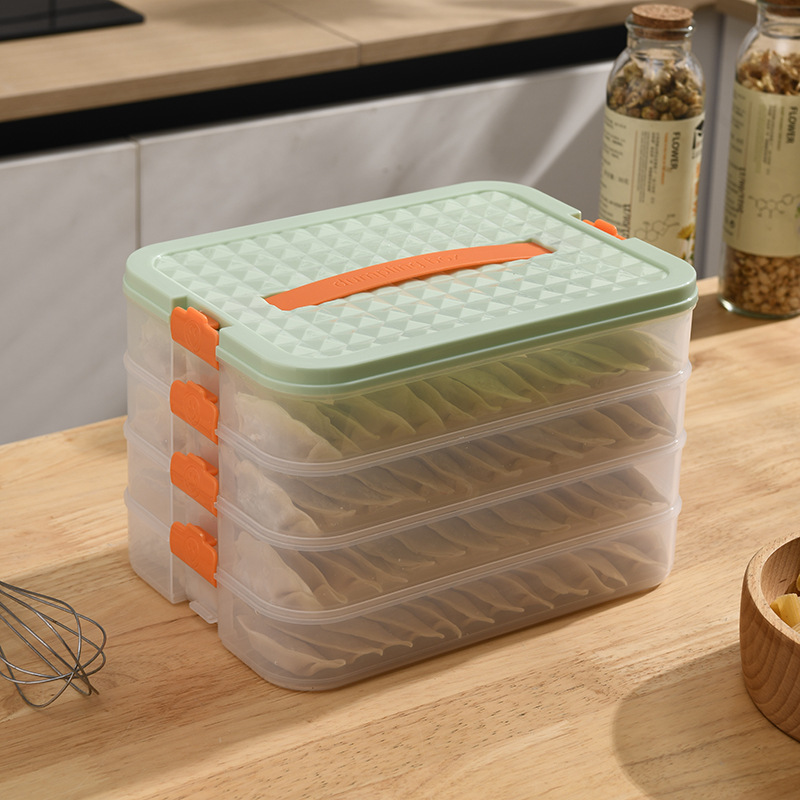 3/4단 냉동보관함 만두보관용기 납작 용기 냉동 냉장고 수납함  만두 떡 보관 용기 정리함(가정용 냉장고 관리 필수품) 15,500원