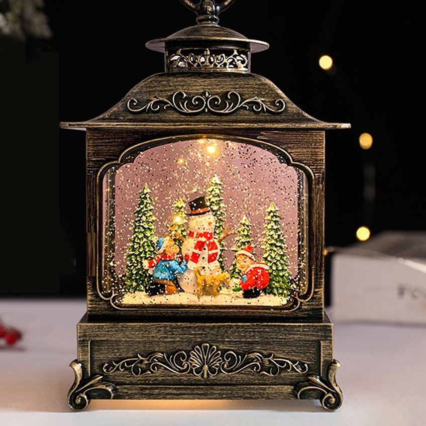 크리스마스 직사각 랜턴 LED 워터볼 오르골 무드등 인테리어 소품 디자인 상품 37,930원