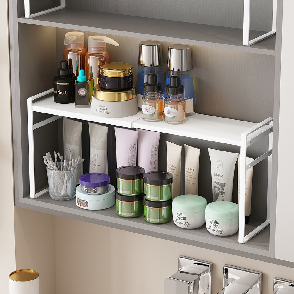 욕실 거울장 수납 선반 길이와 높이 조절이 가능한 선반 철제 12,900원