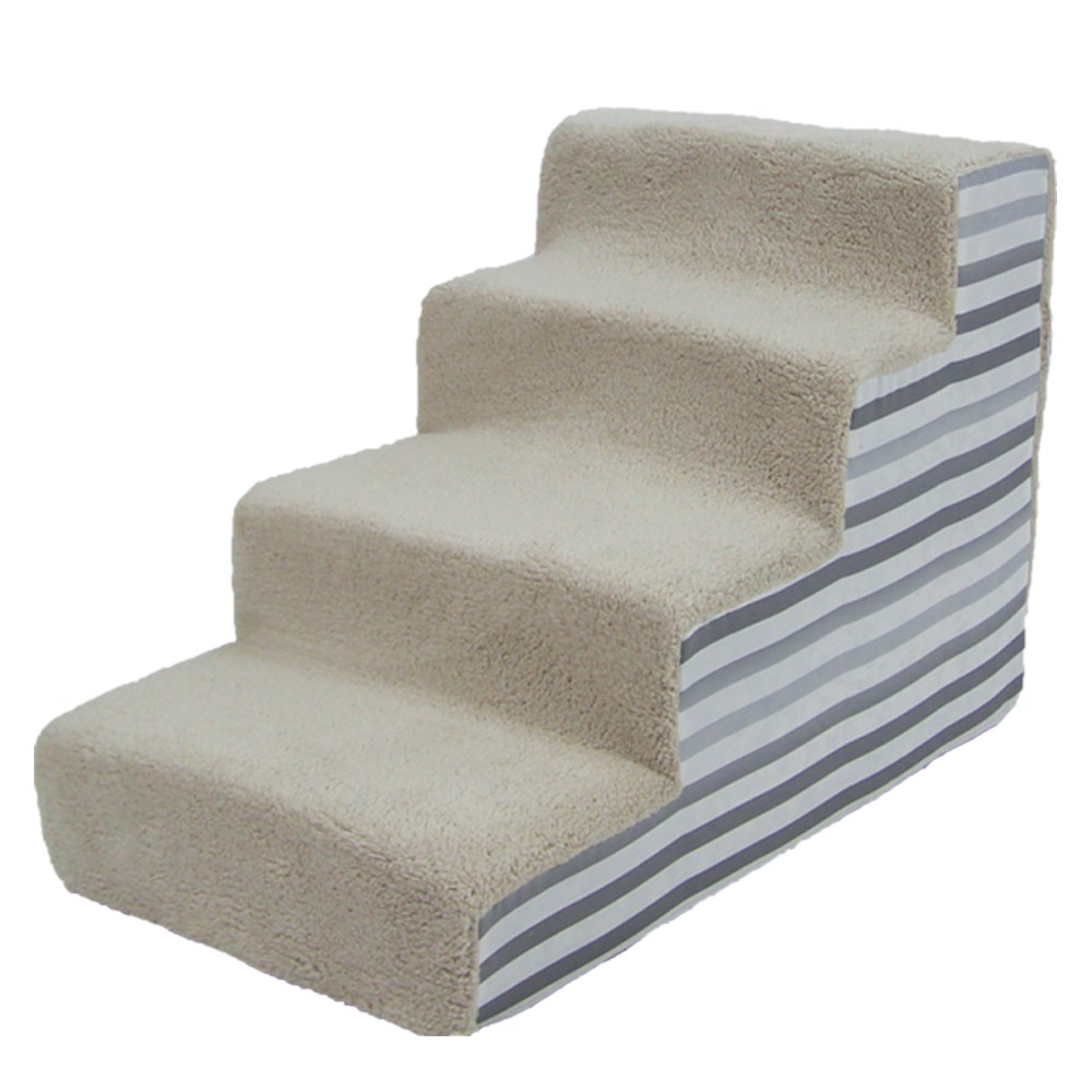 8DECO 강아지계단 애견계단 펫스텝 모음 1단2단3단4단 (커버+솜포함) ce4, 베이지 그레이 스트라입, 1개 35,900원