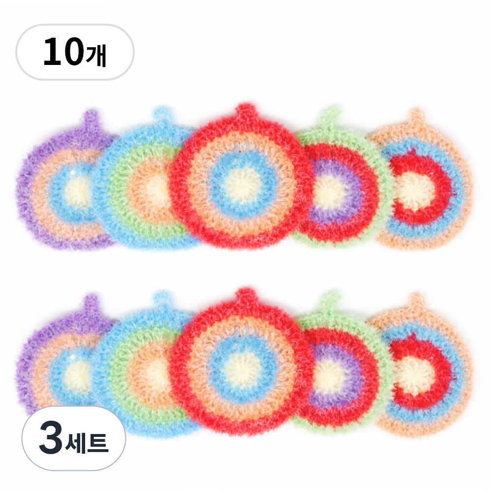 이지몰 도톰한 호빵 아크릴 수세미, 3세트, 10개 21,800원