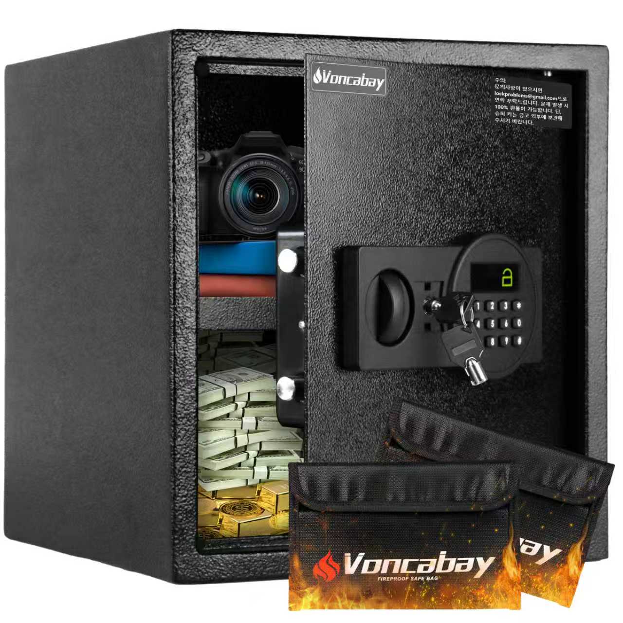 Voncabay 33EQ 소형 금고, 검은색 202,870원