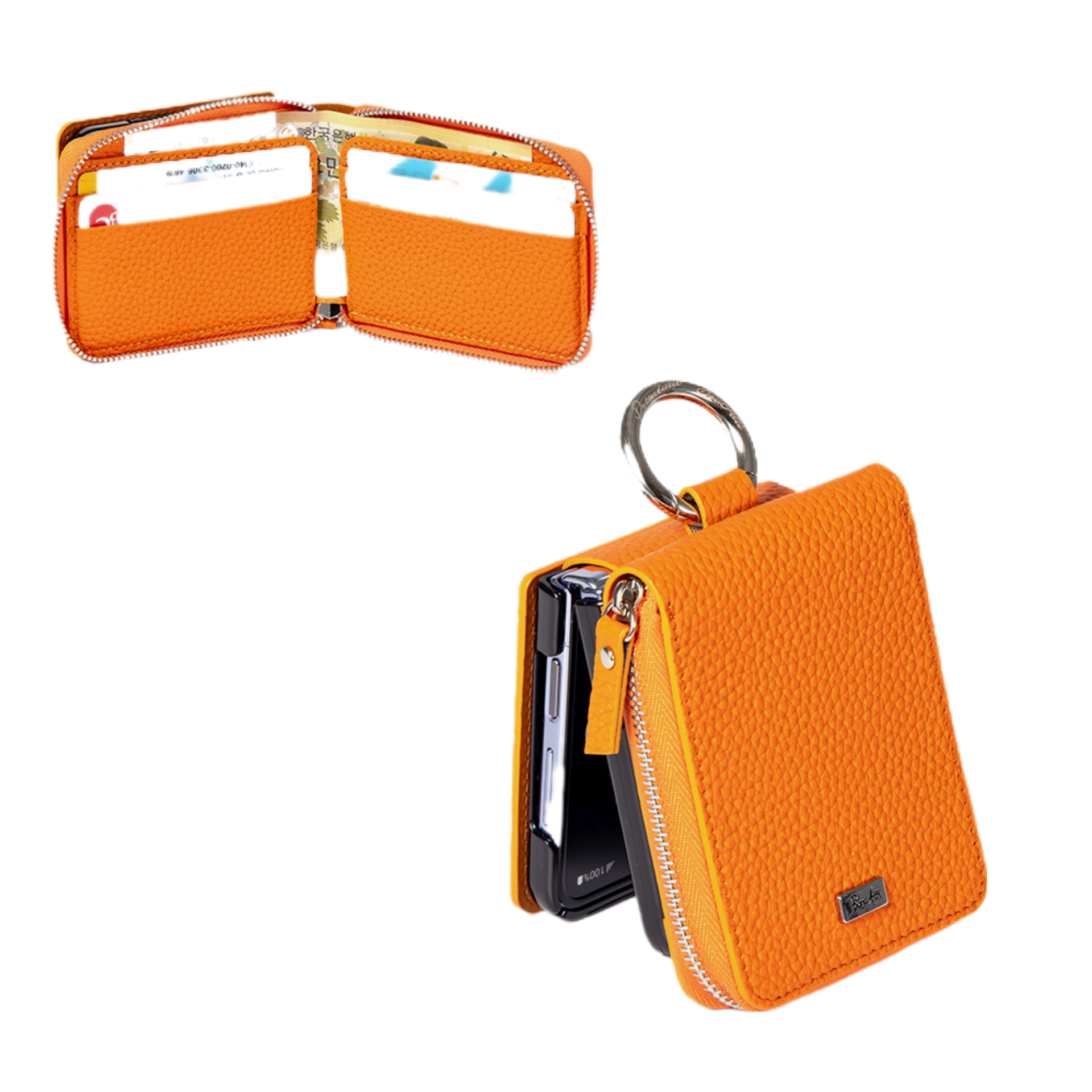 본아띠 돌체 천연소가죽 밀라노 토고 지갑형 지퍼 힌지보호 갤럭시 Z플립 핸드폰케이스 57,400원