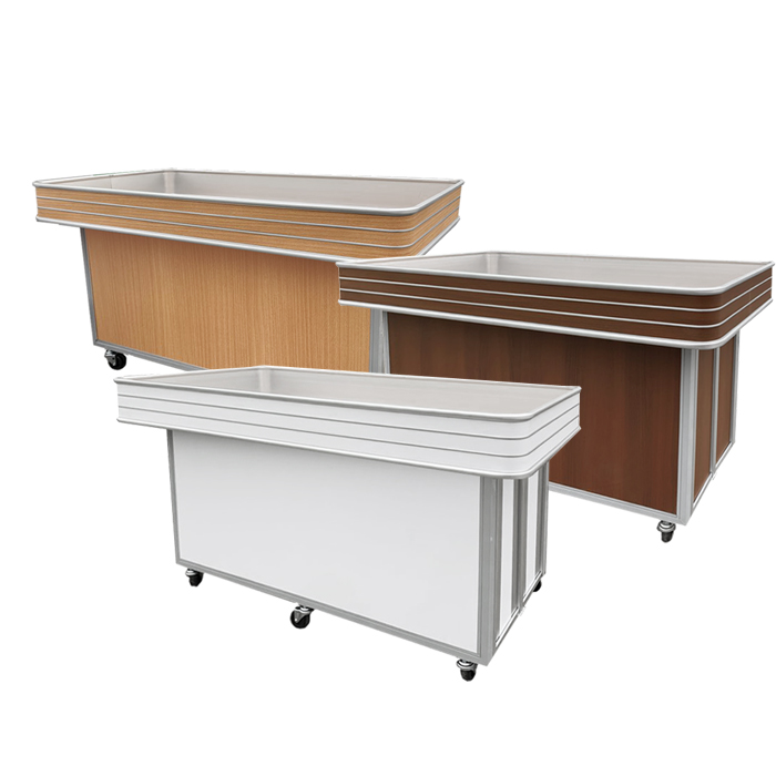 [매대인] 알미늄 이동평대 모음전 행사용 접이식 이동식 백화점 매대 가판대 옷 휴대폰 상품 진열대 행사평대 /HS-001/HS-003/HS-015, 오크색 HS-003 314,000원