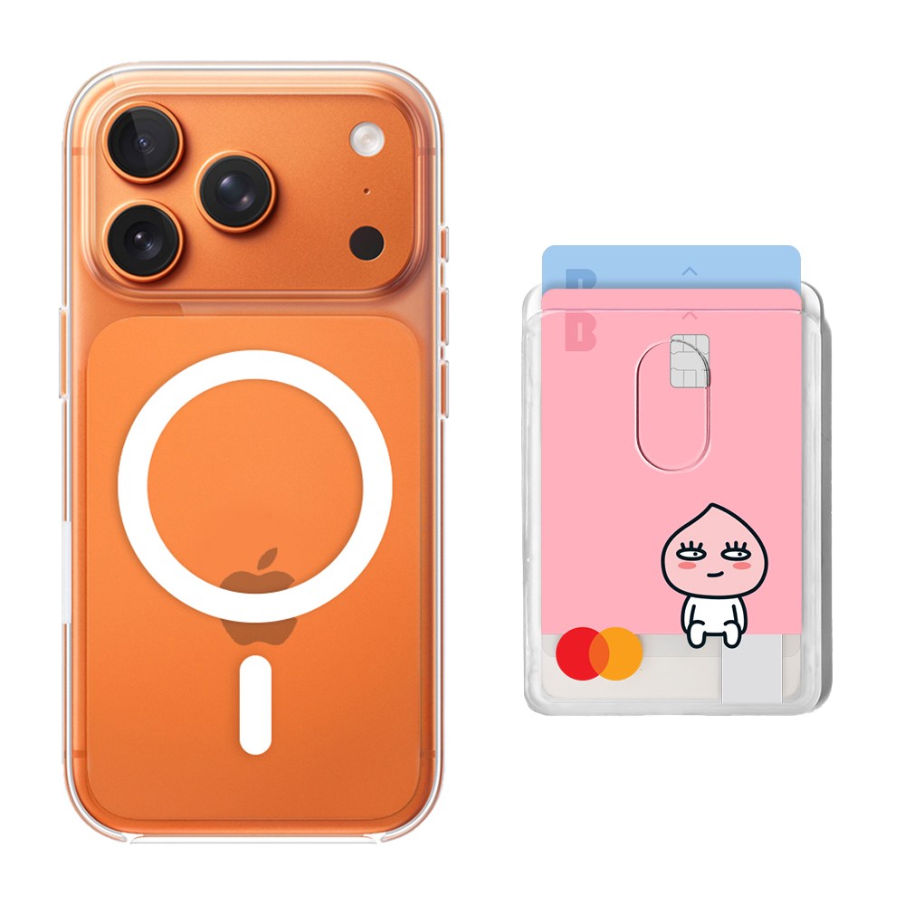 EVOL 2배자력 맥세이프 투명 케이스 + 2장수납 투명 맥세이프 카드지갑 세트 13,300원