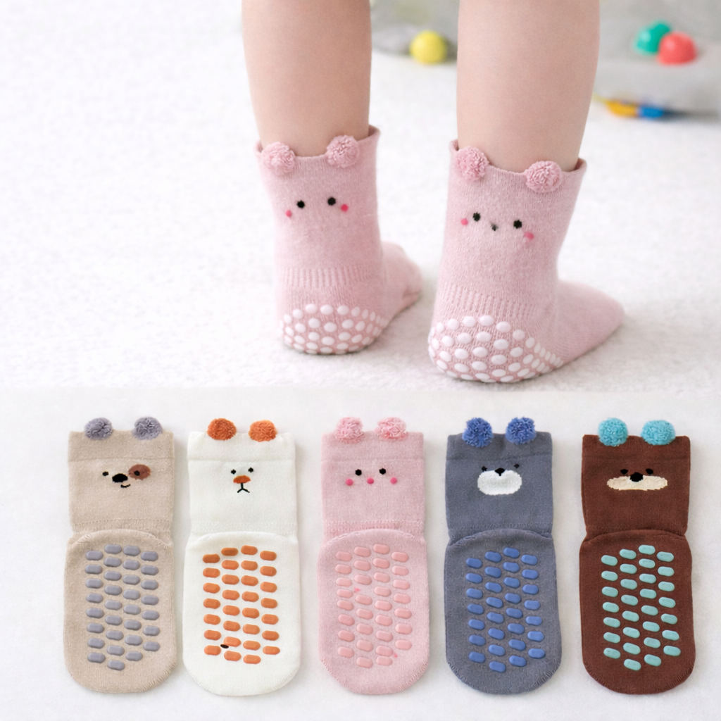 비아이씨 어린이집 돌아기 유아 미끄럼방지 양말 5족세트 *0~5세*, 현재가 22,500원