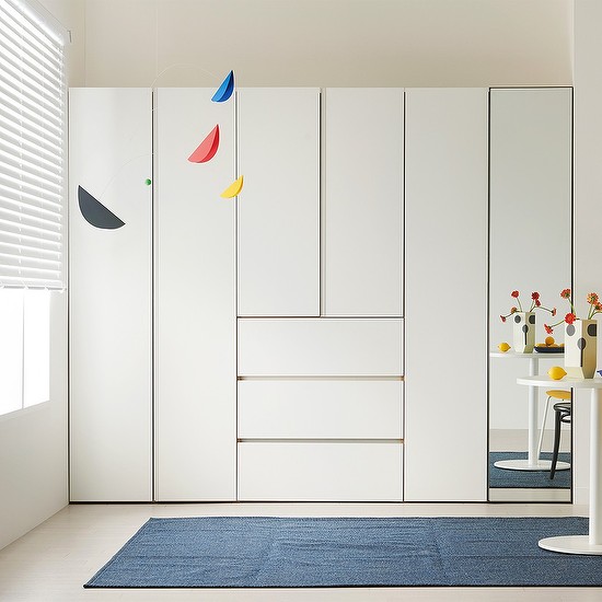 한샘 바이엘 채널 거울옷장세트 데일리서랍형 140cm~350cm(높이216cm) 화이트 16종, 단일색상 1,076,510원