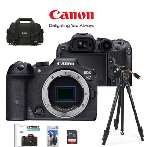 (Canon) 캐논 하이엔드 미러리스 EOS R7 BODY+SD256G 메모리+가방+삼각대 풀패키지 1,806,000원