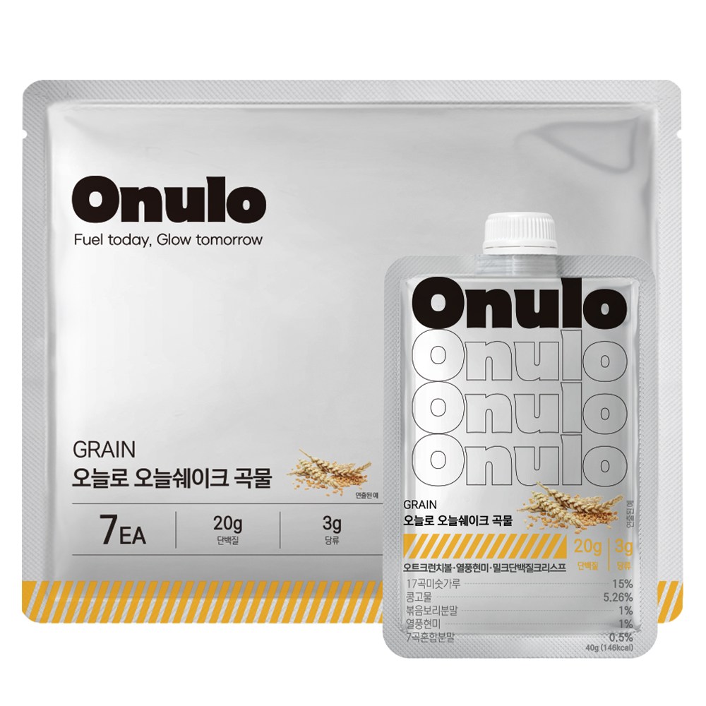 오늘로 오늘쉐이크 식사대용 단백질 쉐이크 곡물맛, 7개, 40g 24,500원