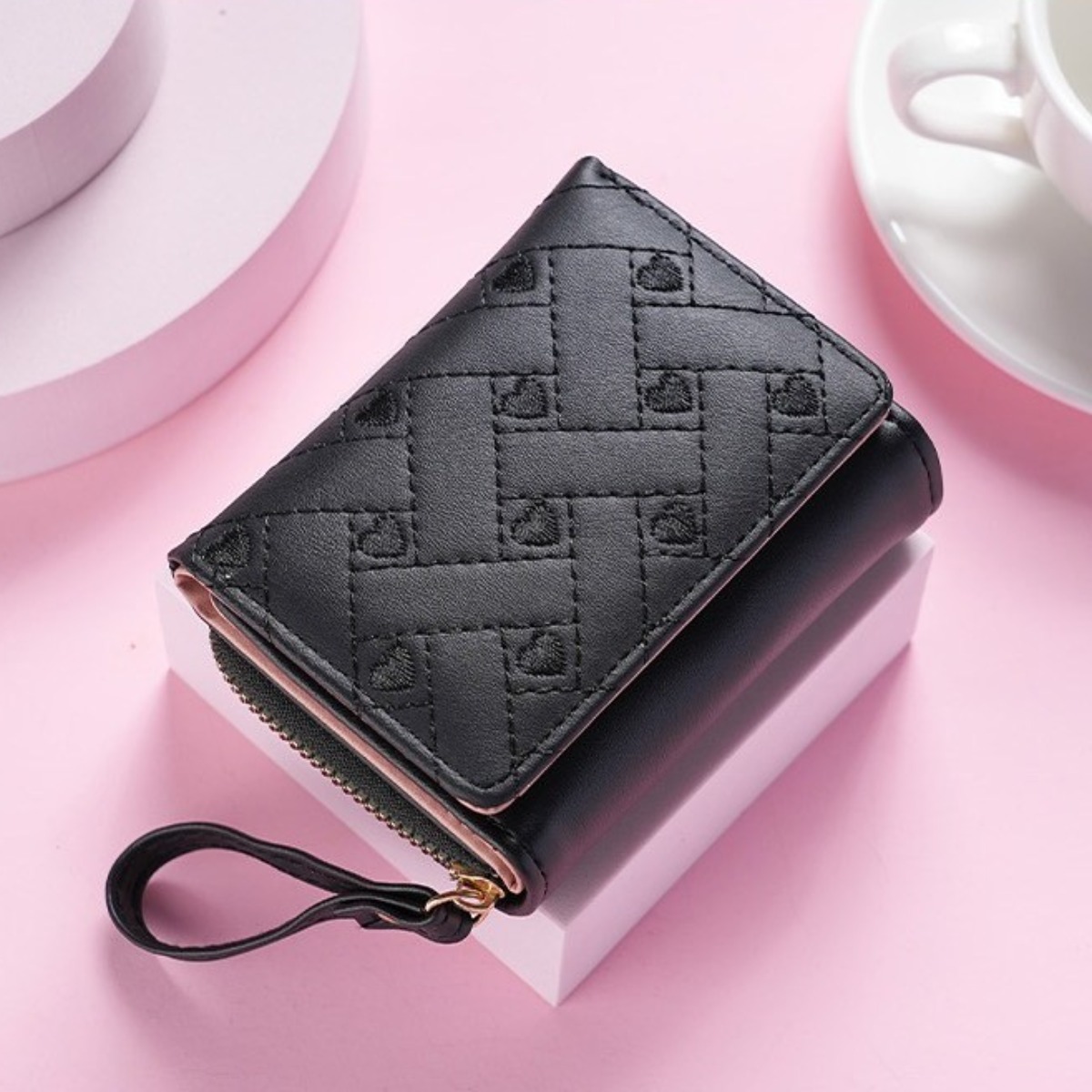 루나피노 하트 동전 스티치 지갑 학생 반지갑 생일선물 여학생 지갑 17,800원