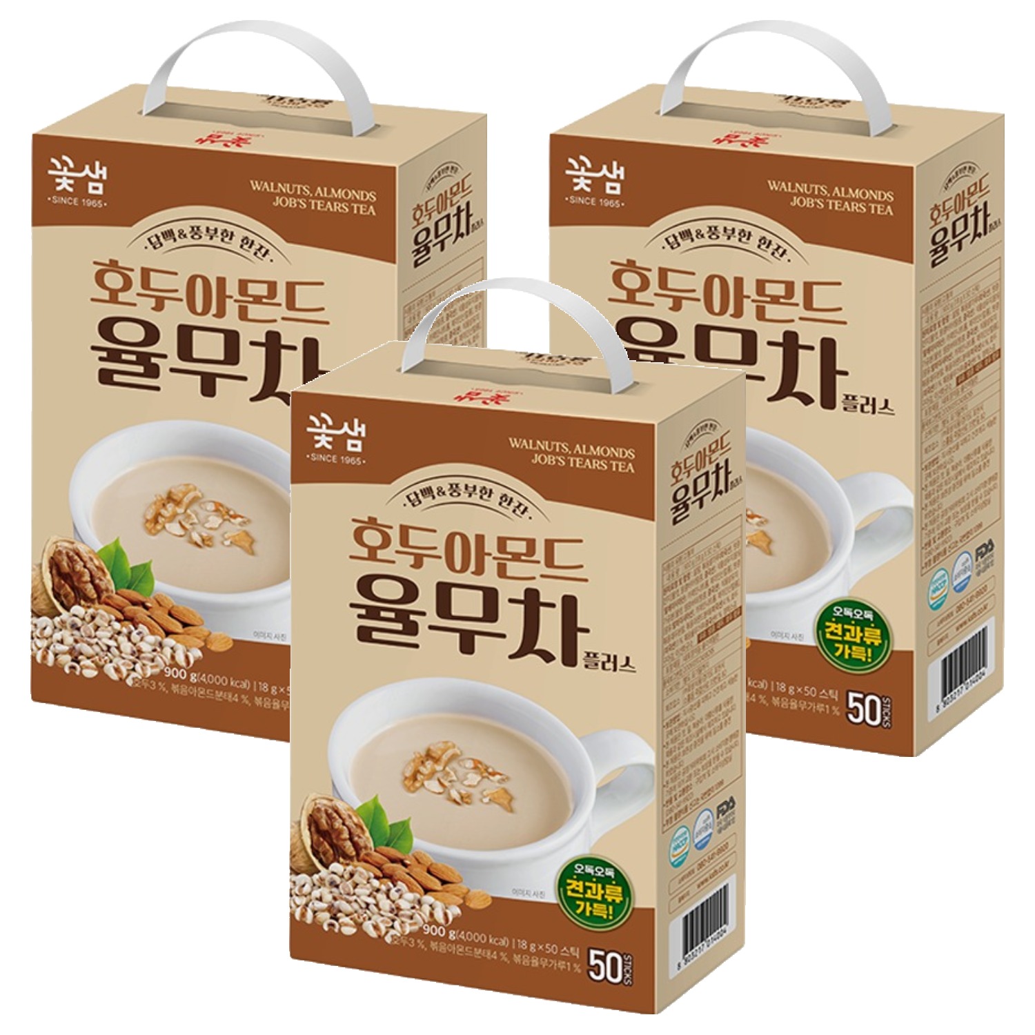 꽃샘 호두아몬드율무차, 18g, 50개입, 3개 29,100원