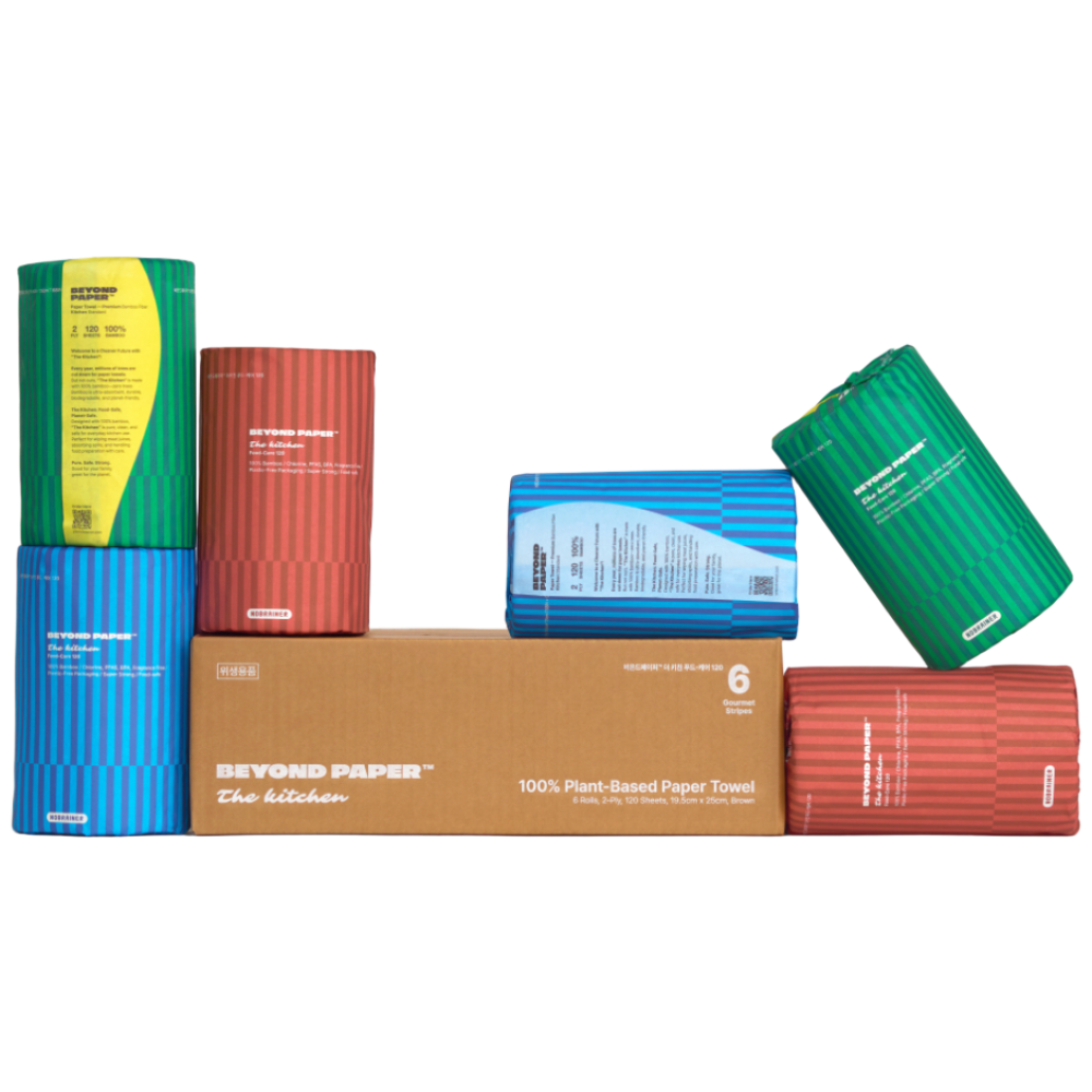 [노브레이너] 비욘드페이퍼 키친타올 2겹120매 6롤 무표백 무형광 프리미엄 대나무 - 더키친 푸드-케어120, 1개, 6개입 23,900원