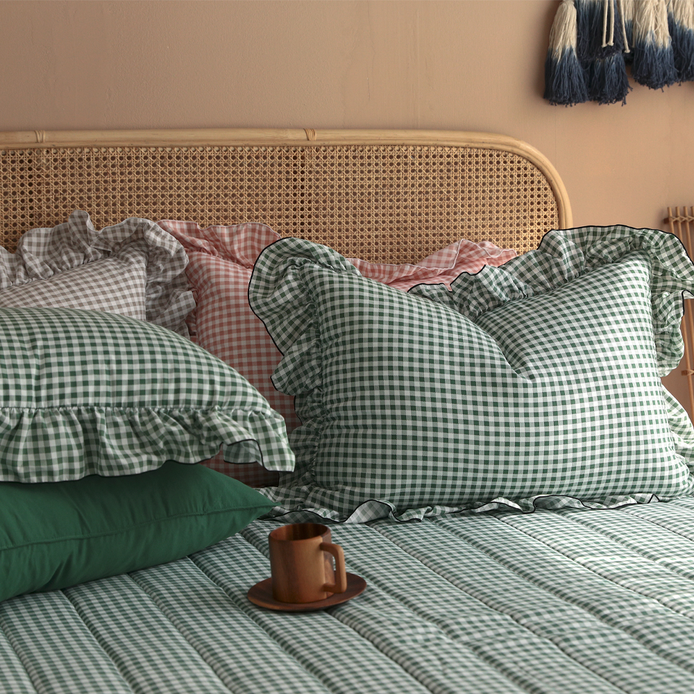 헬로우슬립 먼지없는 체크데이 프릴 베개커버 12,750원