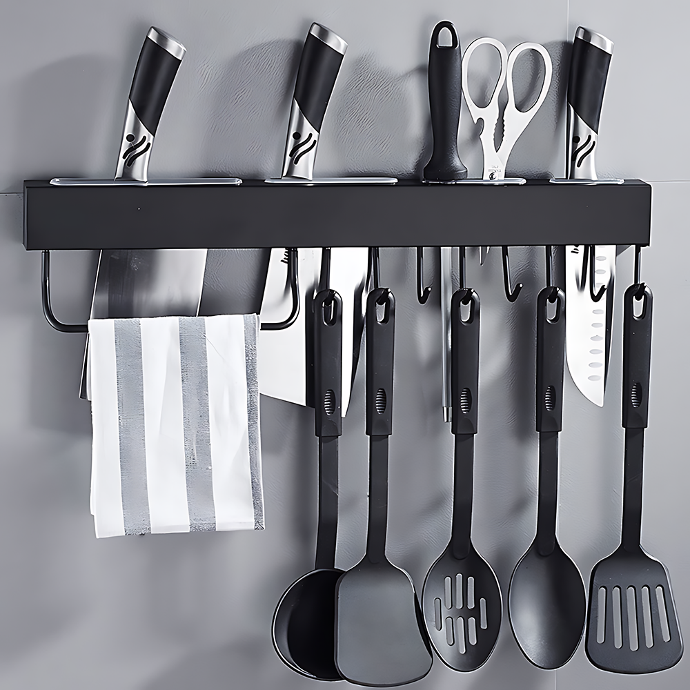 304 스텐 무타공 칼블럭 조리도구 걸이, 1개, 50 블랙 21,900원